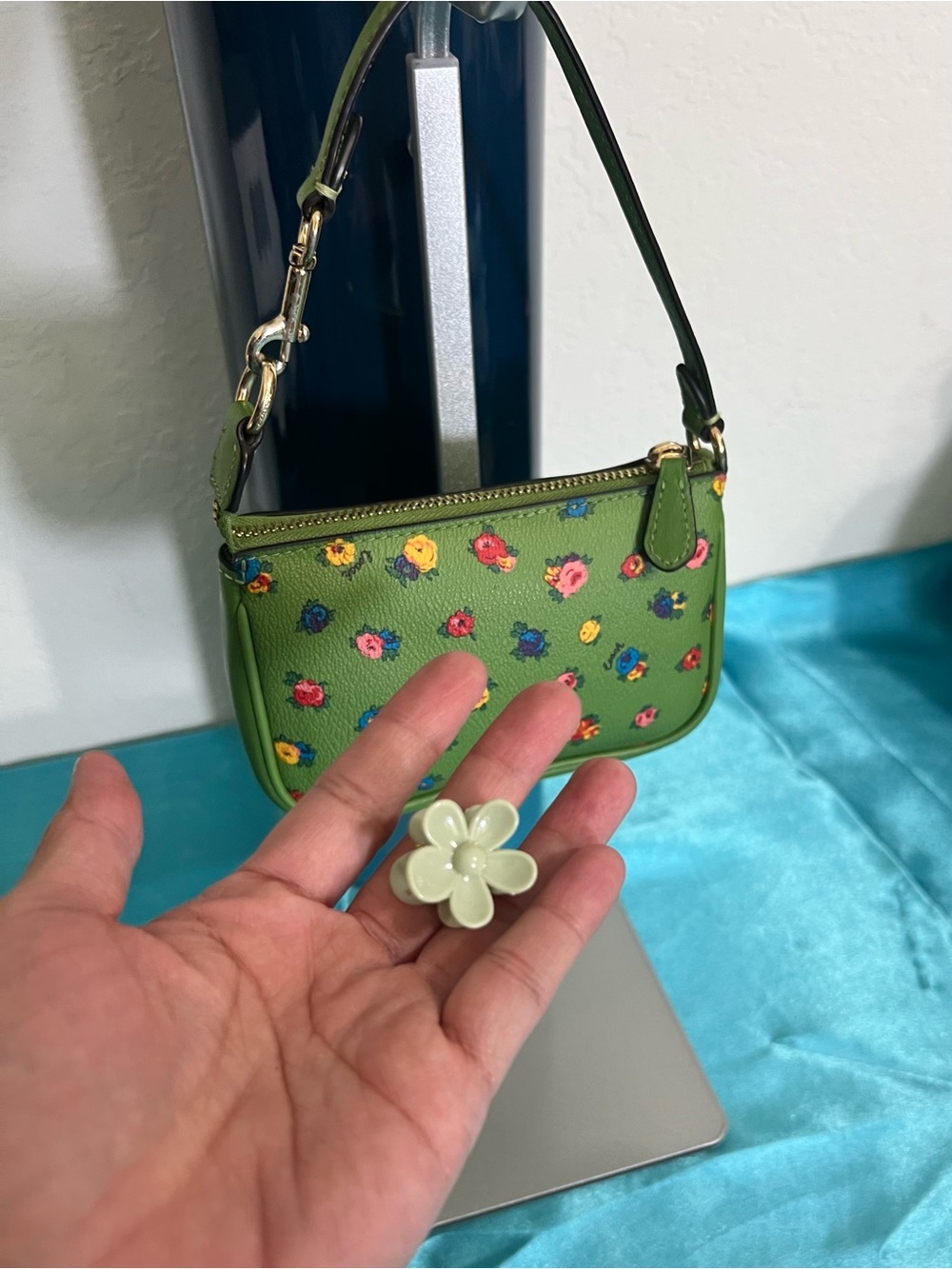 Coach Nolita 19 Green Floral Women’s handbag - Picture 2 of 14
